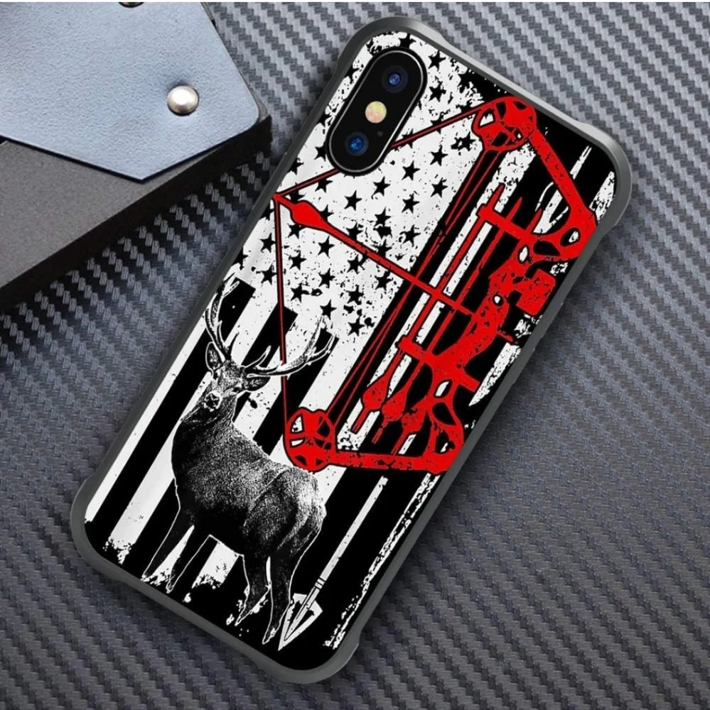 iPhone XR Case,Bow Hunting Deer Flag Case for iPhone XR Cases for Men Boy [Anti-